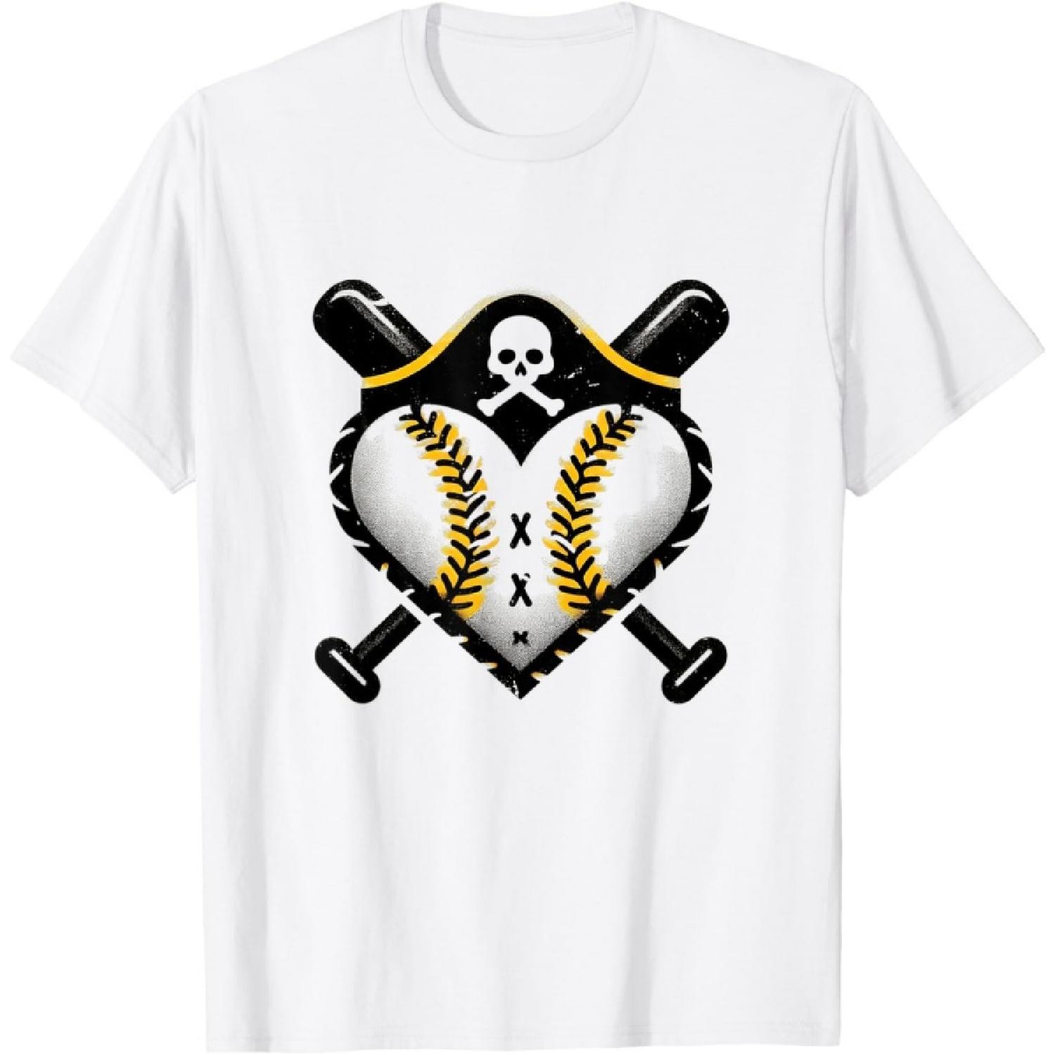 Vintage Baseball Pirate Sports Fan Player Pirate T-Shirt XXXXXL белый