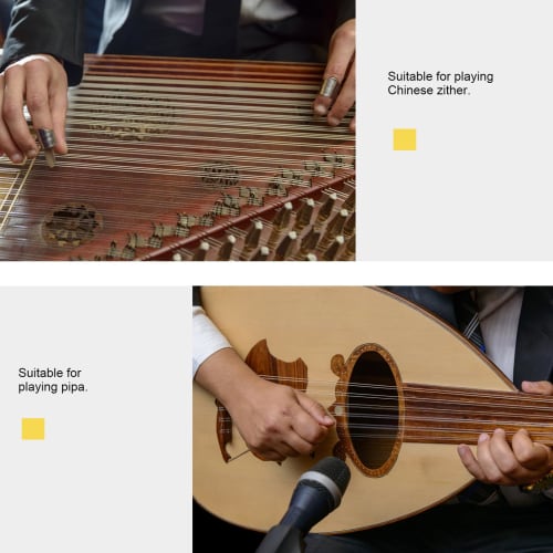 STOBOK 5-Piece Pipa Nails, Pipa Nails for Pipa and Guzheng, Artificial Nails, Banjo Finger Picks, Professional Pipa Finger Picks, Pipa Accessories, Pi