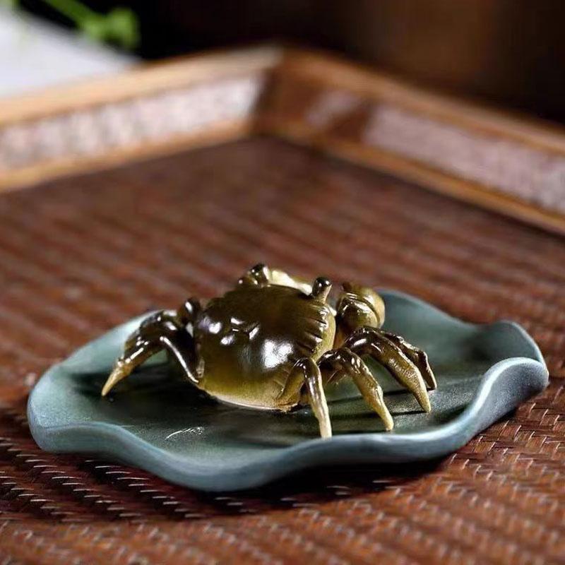 Purple Clay Tea Pet Model Crab Tea Pet Color Changing Figurine Yoga Room Shelf Table Decoration Decorative Clay Tea Pet