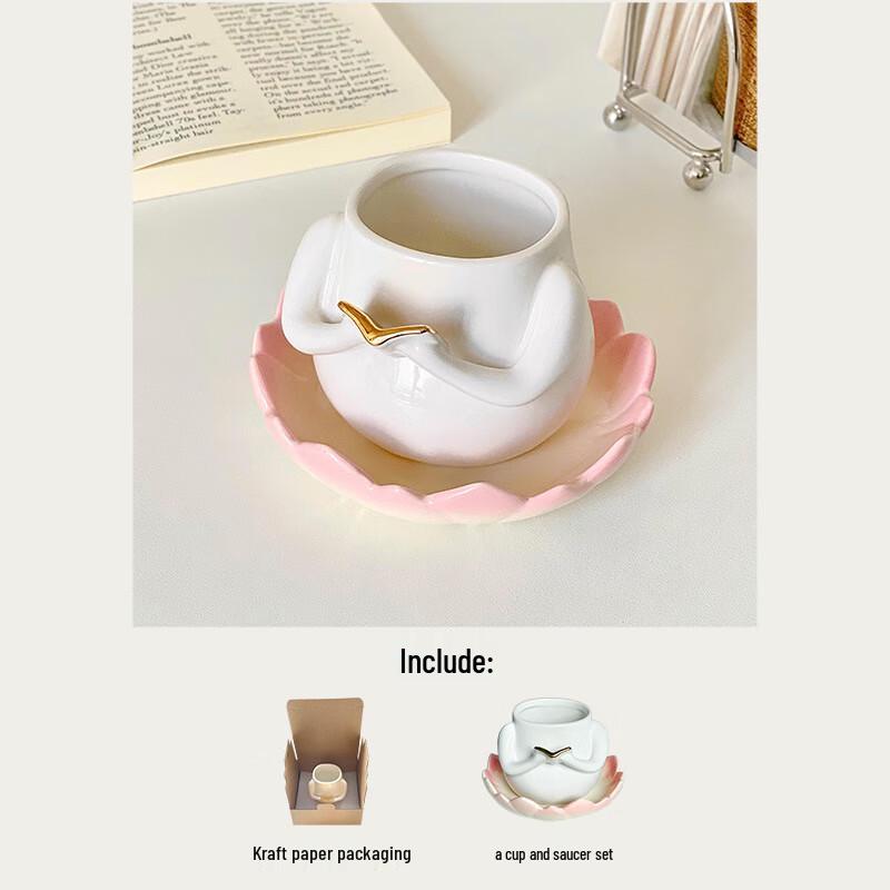 Ceramic Meditation Mug with Lotus Saucer