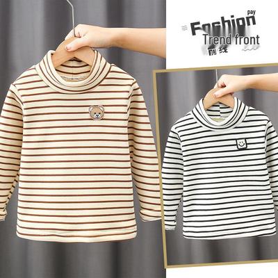 Boys' Thick Fleece-Lined Semi-High Neck Base Layer for Autumn/Winter