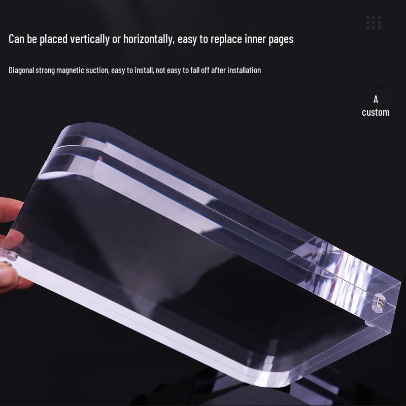 Marco de Fotos Magnético de Acrílico de Alta Transparencia, Pantalla Doble de 6 Pulgadas con Forma Irregular Creativa y Esquinas Redondeadas.