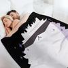 Chibi Gojo Cat Throw Blanket Winter Beds for Winter Flannels Soft Plush Plaid Blankets