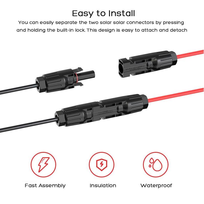 12AWG 2m/6.5FT XT90 to Solar Connector Cable for Bluetti AC200/AC200L/AC200P/AC200Max SOLARPLAY AFERIY Solar Generators.