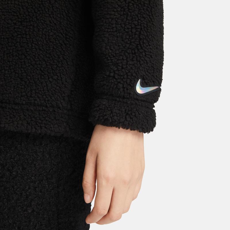 New Nike Dragon New Year's Collection SPORTSWEAR Velvet feel Coat Women's Black FZ6536-010