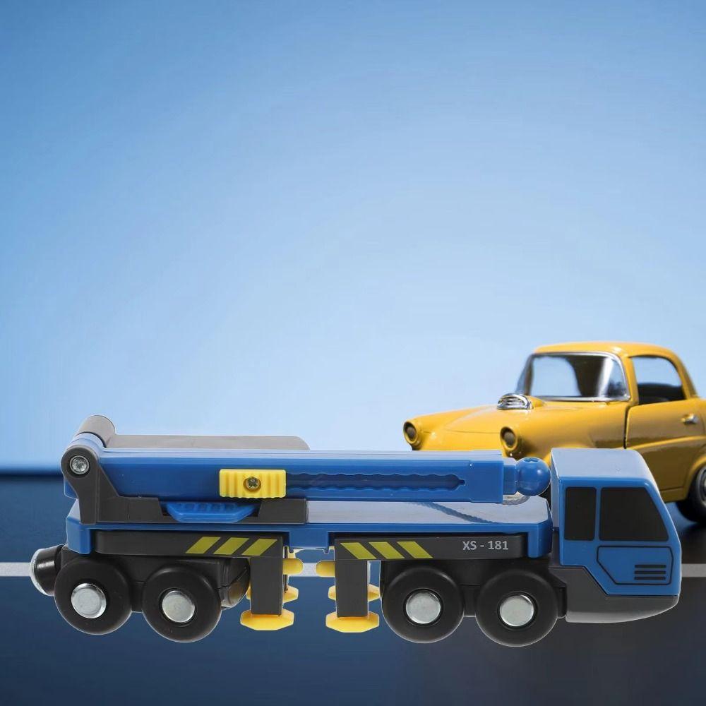 Inertial Sliding Lifting Truck Toy Vehicle Toys Wood Train Track Toy Crane Car Model Boys Girls