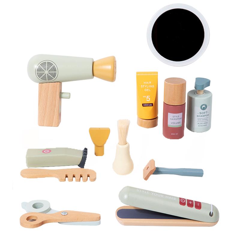Wooden Simulation Makeup, Playing House, Children'S Toys, Hair Dryer, Cosmetics, Princess Dressing, Girl'S Birthday