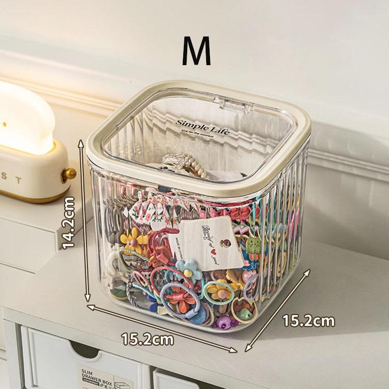 Multifunctional Desktop Decoration Storage Box, Girls' Hair Band and Headband Hairpin Storage Box, Desktop Trash Can with Lid