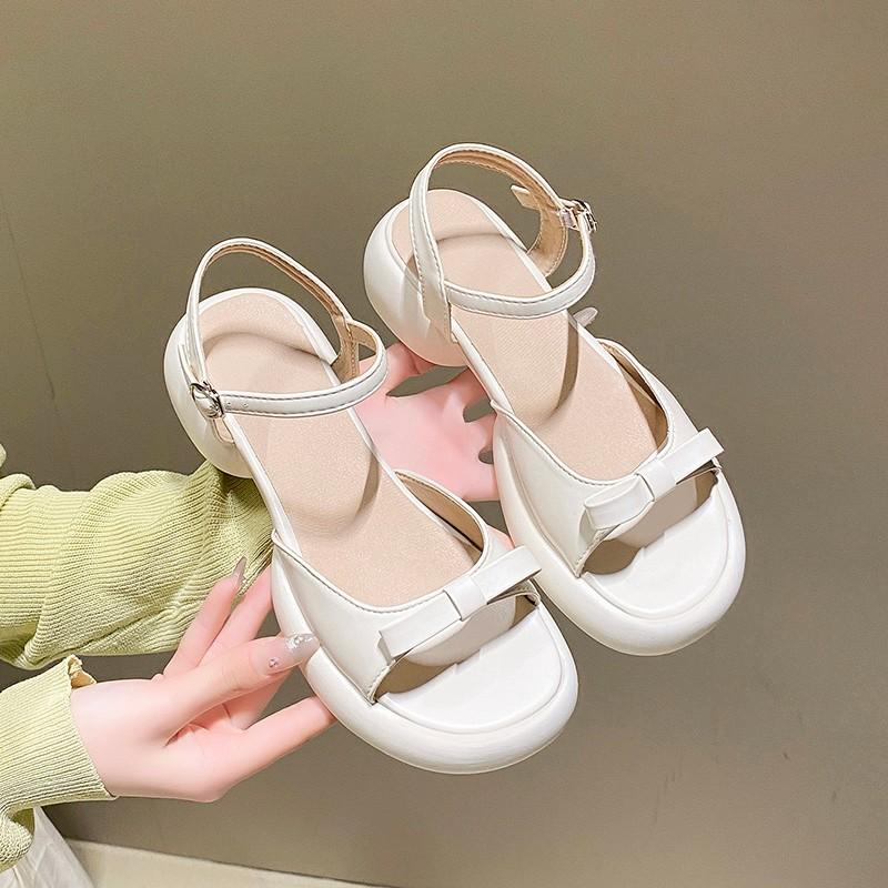 2024 Summer Gladiator Women Sandals Fashion Elegant Soft Sole Commute Shoes Ladies Comfort Thick Bottom Beach Sandalias