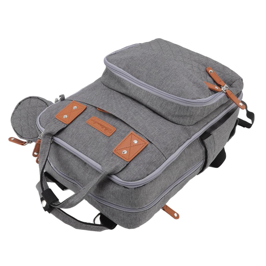 Torba na pieluchy, plecak z haftem, podwójne ramiona, 20 l, duża pojemność, plecak dla mamy, torba na pieluchy z