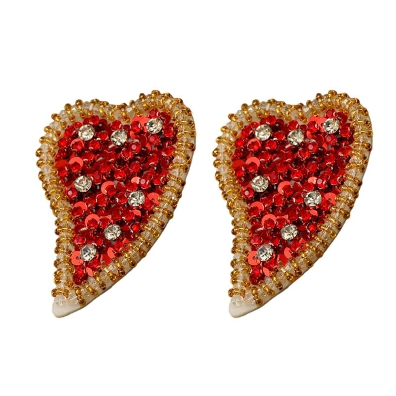 Glittering Rhinestones Heart Decoration For Fabric Improvement On Hats Bags And DIY Ideas