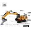 Escavatore Lega Classica+Plastica Diecast Giocattoli Modello Ingegneria Suono Luce Pull Back Costruzione Collezione Regali Per Bambini