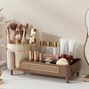 Organizer per Pennelli Cosmetici Intreccio Viennese Rotante Marrone