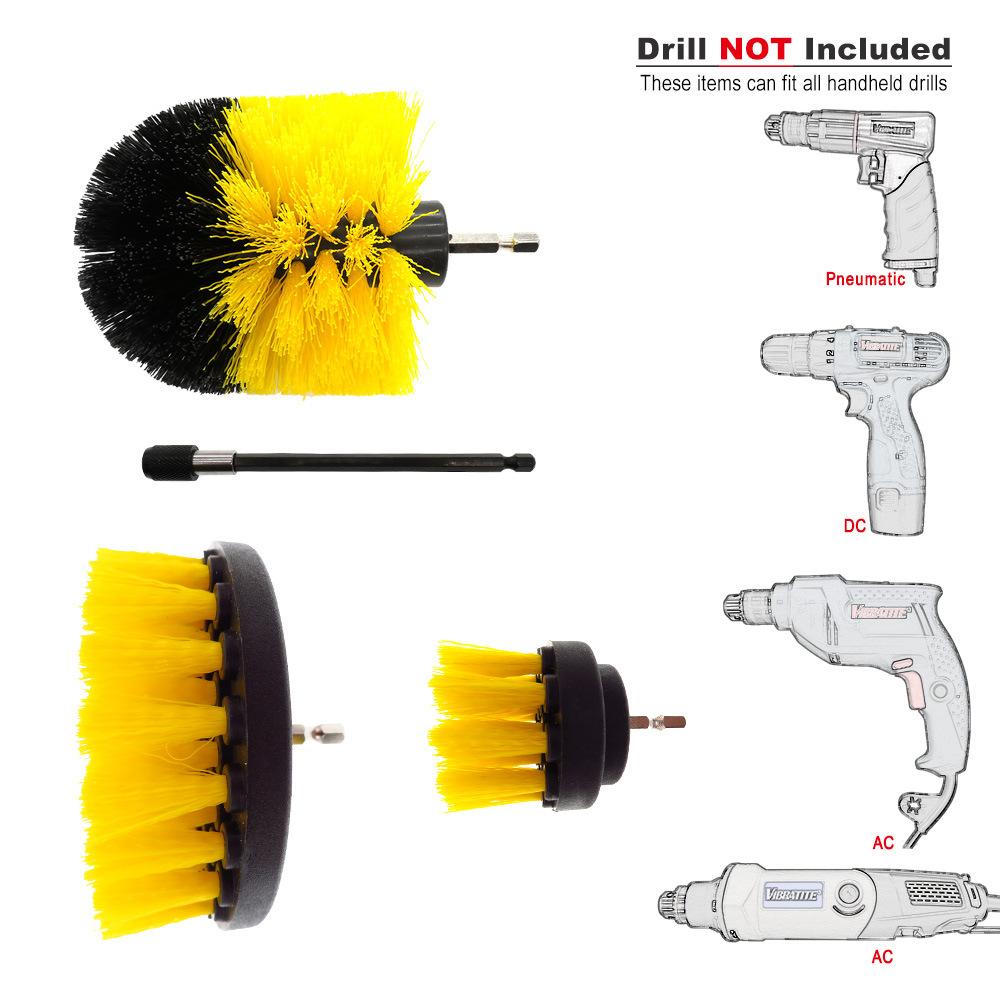 Multi-Piece Electric Drill Cleaning Brush Set for Home and Car