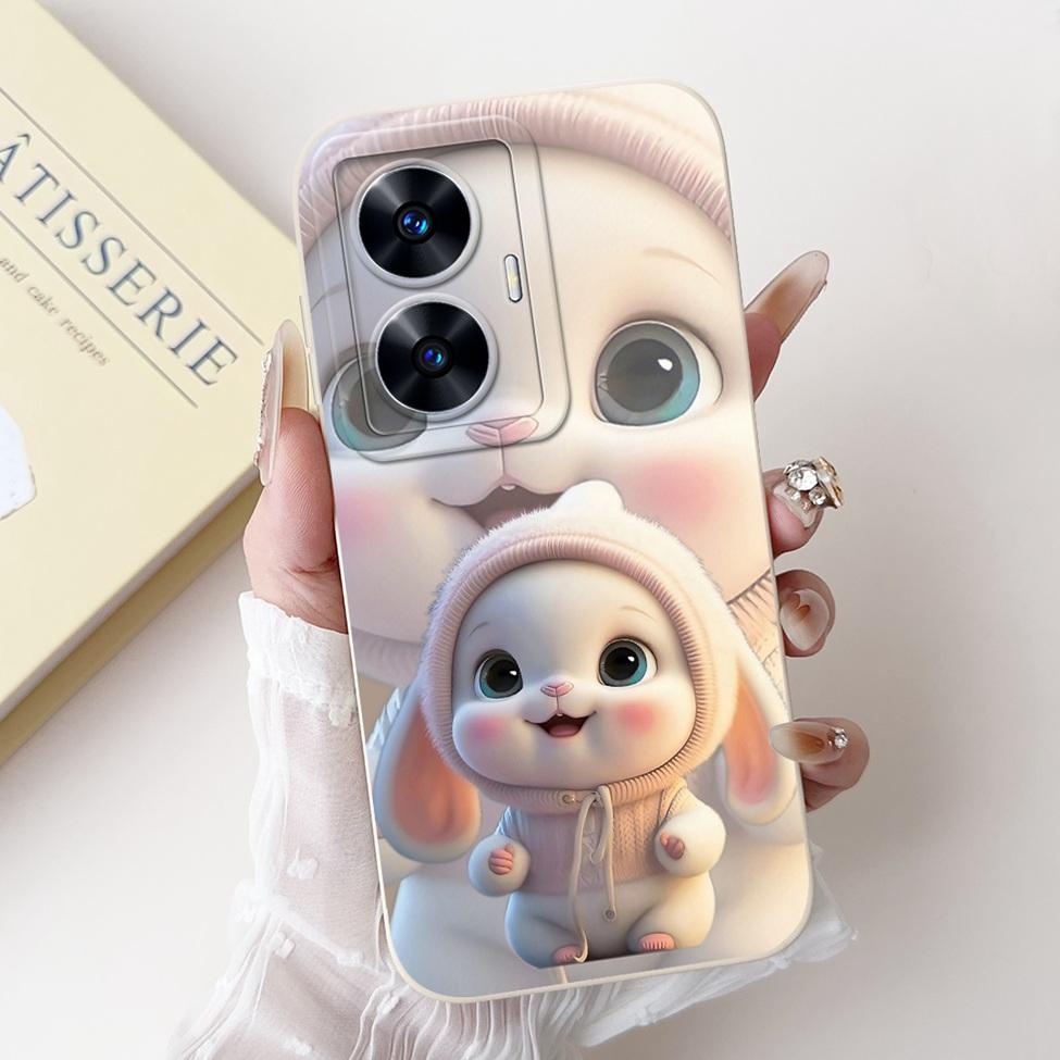 For Realme C55 Case RMX3710 Silicone Cute Cat Fashion Butterfly Flowers Love Painted Cover For Realme Narzo N55 Phone Case Funda