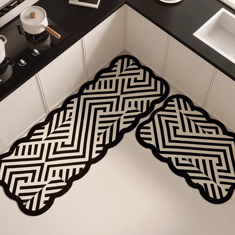 Non-slip Kitchen Floor Mat Diatom Mud Water and Oil Absorbing Rugs Home Decoration Absorbent Bathroom Anti-slip Bath Mat