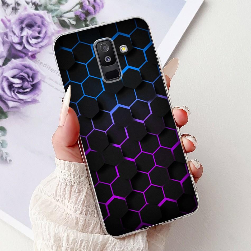 For Samsung Galaxy A6 Plus 2018 Phone Case On Samsung A6+ (2018) A6 A600F A605G Elegant Floral Cat Soft Silicone Clear TPU Cases
