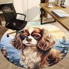 1 Stück Winterberge Hund Büro Runder Teppich, Matte Geeignet für Büro, Unter Bürostühlen Schlafzimmer Wohnzimmer Heimdekoration, Zimmer Deko