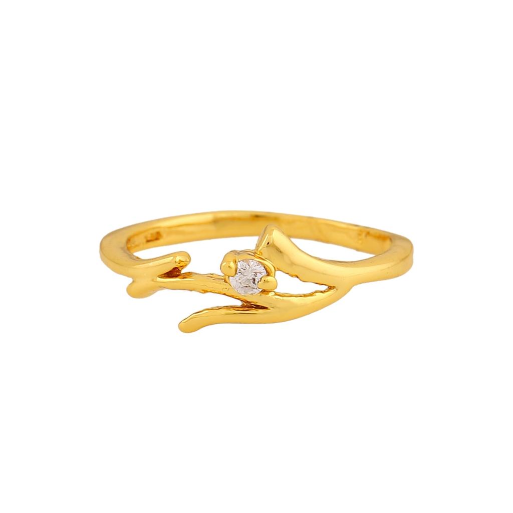 Vergoldeter Damen-Fingerring von Estele mit CZ Splendid
