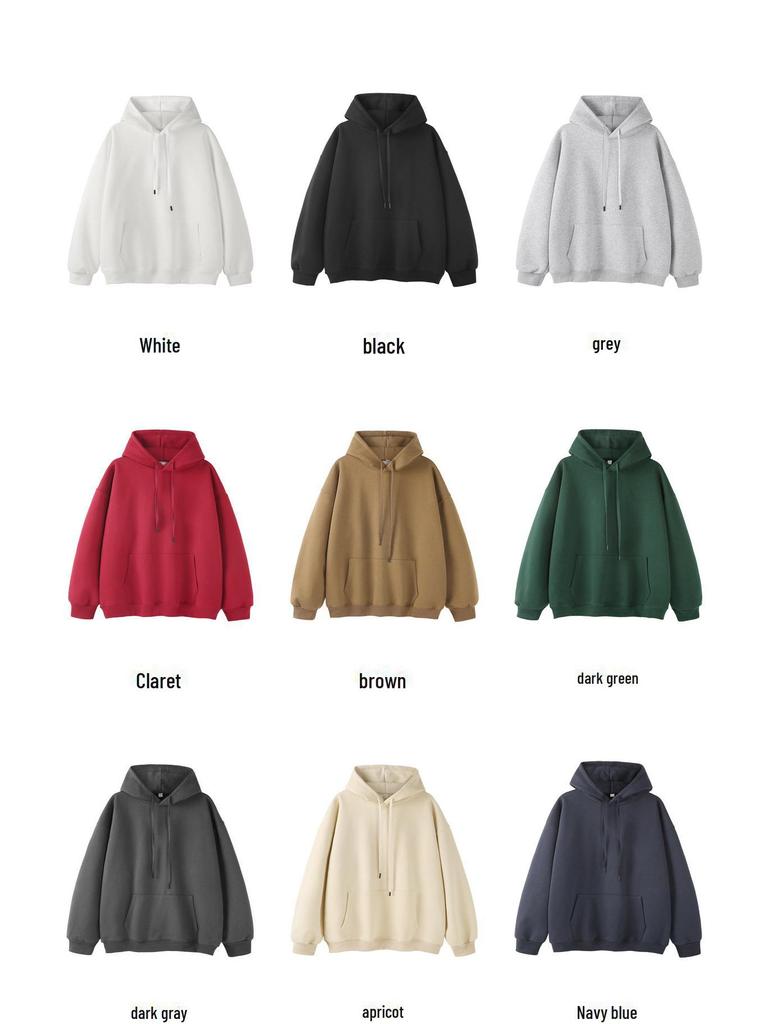 ACU Men's Clothing | 340G Heavy Japanese Cotton Hooded Sweater for Men - Autumn/Winter Loose Casual Trendy Jacket