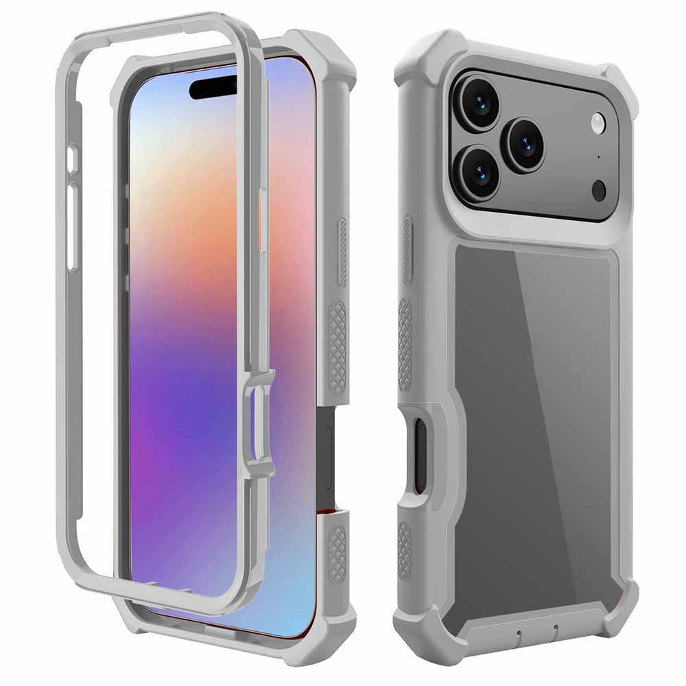 For iPhone 17 Pro Max Case Clear Detachable 2 in 1 Shockproof TPU+PC Phone Back Cover
