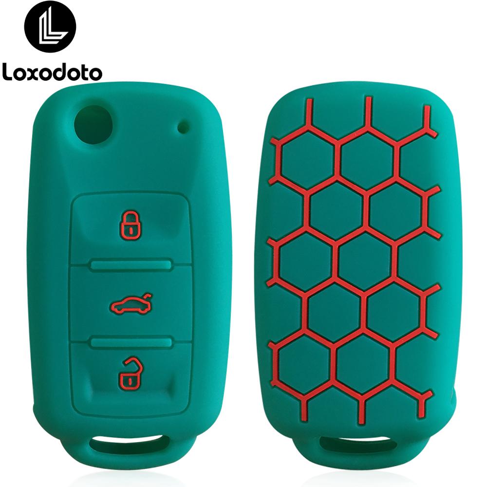 Silicone Remote Car Key Case Cover for VW Volkswagen Touran Caravelle Polo Golf 6 Passat B5 for Skoda Fabia Octavia accessories