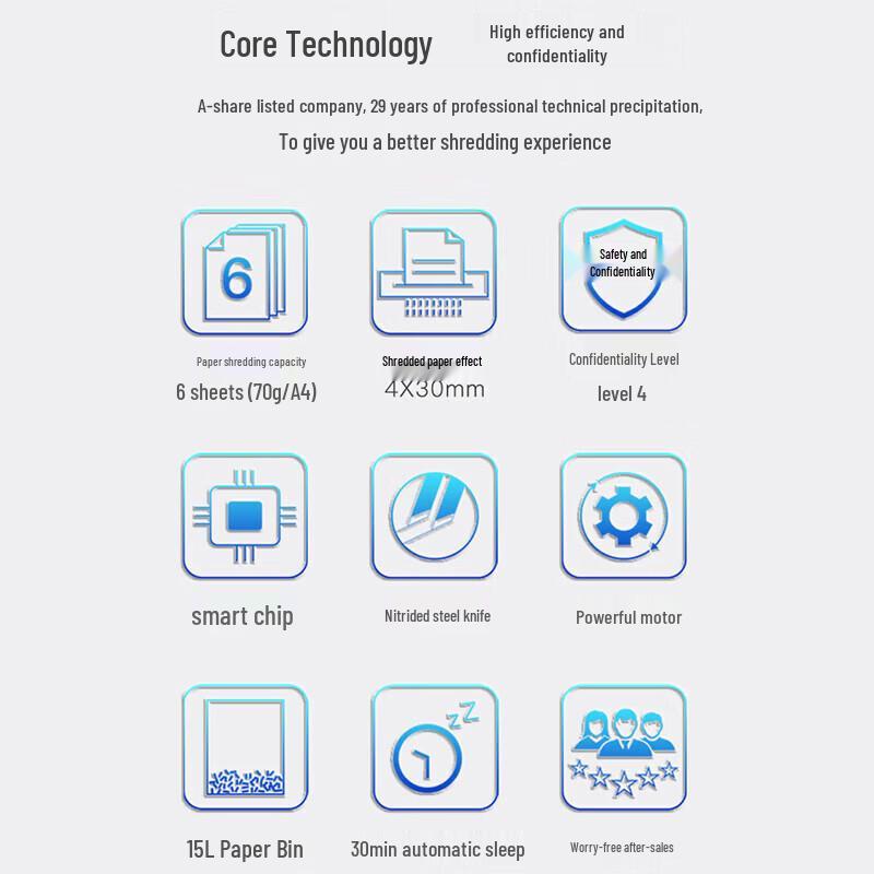 Qixin S41506 High-Security Cross-Cut Paper Shredder CN Plug (adapter Included)