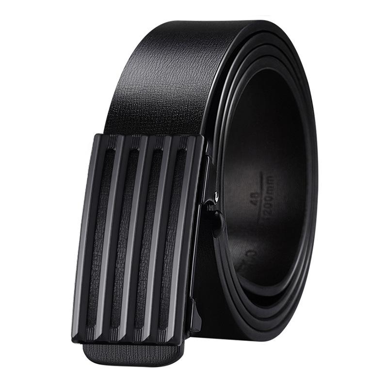 Belt Men'S Leather Automatic Buckle Wear Versatile Casual Simple Cowhide Belt Men'S Young People'S Belt Men'S