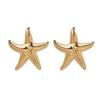 2025 New Fashion Big Starfish Shell Stud Earrings for Women Bohemian Gold Color Star Drop Earrings Jewelry Accessories