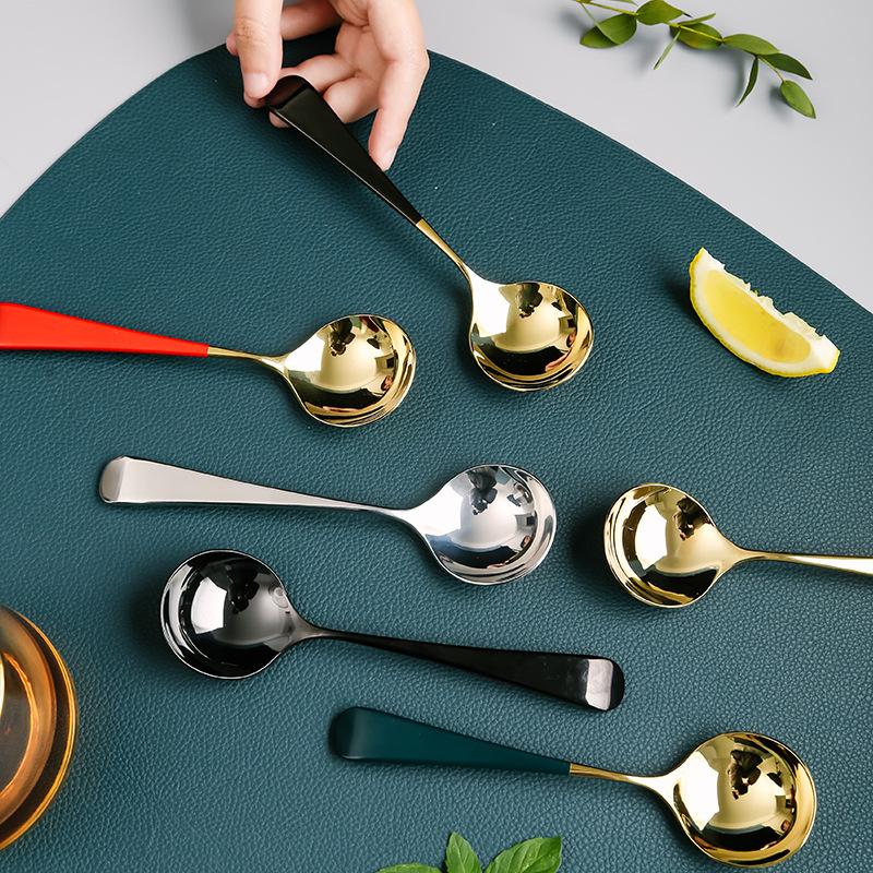 304 stainless steel spoon Douyin Internet celebrity spoon meal spoon creative spoon dessert eating Nordic
