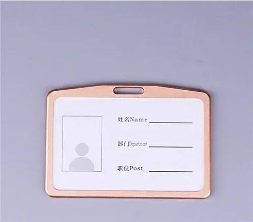 Gold Silver Card Cover Women Aluminum Alloy Work Name Card Holders Case Business Work Card ID Badge Lanyard Holder Metal Bags