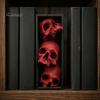 Dark Fantasy Wohnaccessoires 3 Stück Halloween 3-stufige Totenkopf-Buchstützen, Gotische Harz-Regaldekoration für Büro, Einzigartige Buchstopper Spukiges Skelett