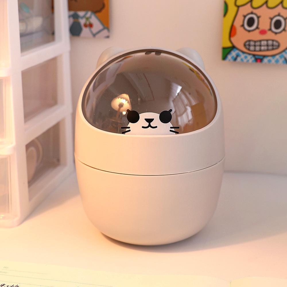 Cartoon Bear Mini Desktop Trash Can & Pen Holder