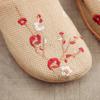 Women's Linen Slippers with Embroidered Topper In Summer