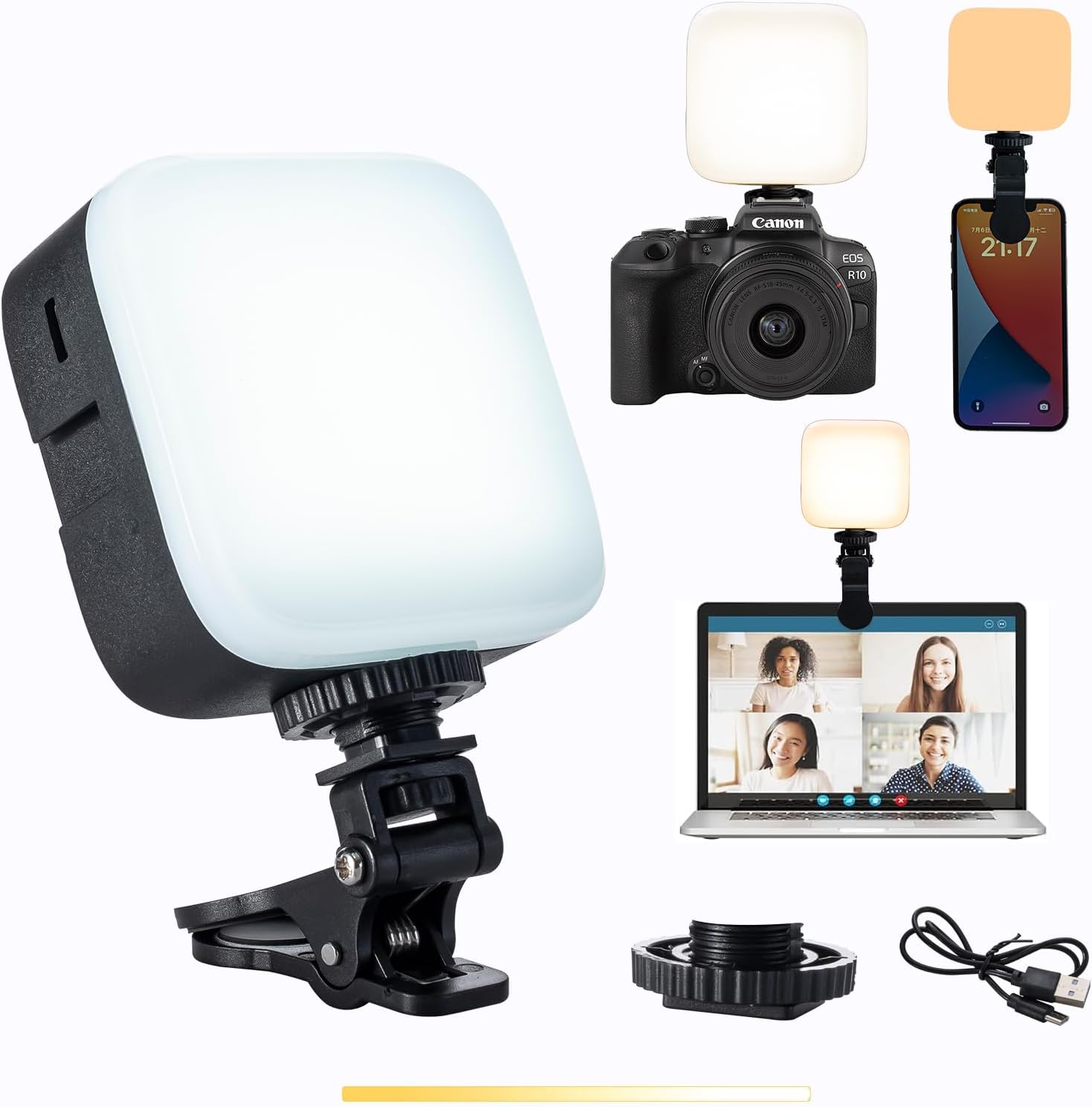 

LED Video Light Portable Photography On-Camera 2700K-6500K Bi-Color lighting Cold Shoe for DSLR Camera Camcorder Gopro Vlog