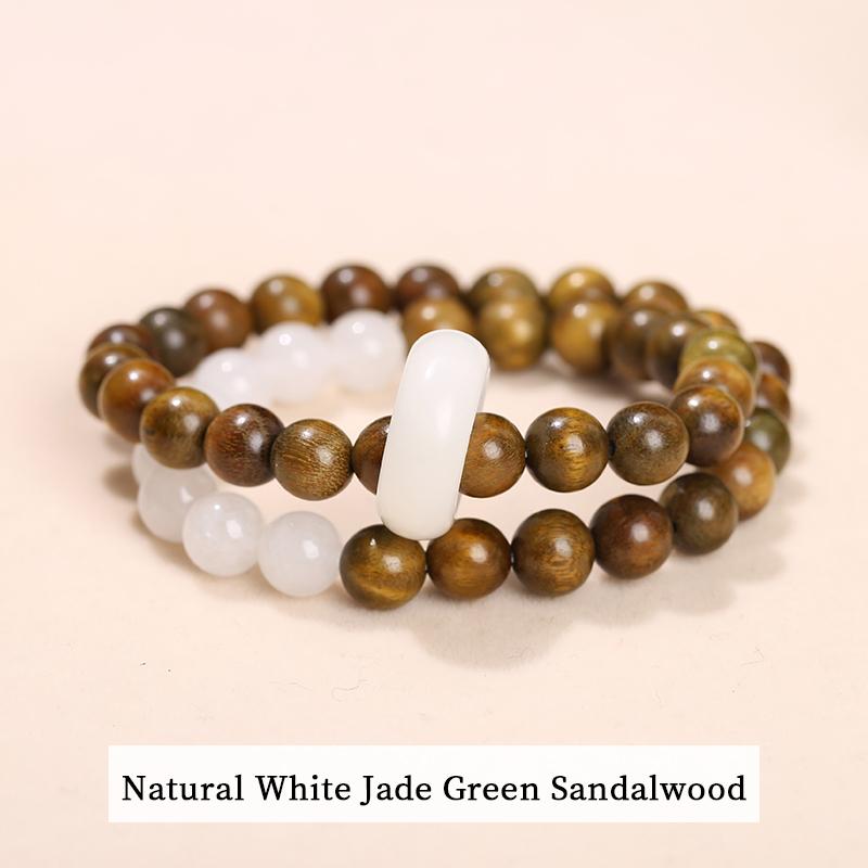 Sandalwood Bead Bracelet Double Hoop Bodhi Hand String for Men Women Retro Simple Natural Stone Vintage Hand Jewelry Accessories