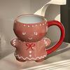 Gingerbread Man Coffee Cups Christmas Ceramic Mugs Couples Child Student Home Office Drinkware Ceramic Mugs Ornament 600ml