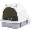 Enclosed Cat Litter Box W/ Pull-Out Drawer, Scoop, Deodorising Bags for Odour Control, Privacy, Portable, Easy To Clean