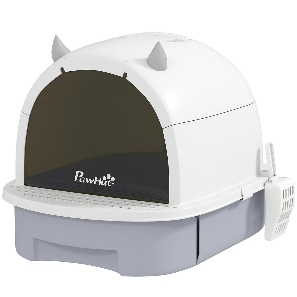 Enclosed Cat Litter Box W/ Pull-Out Drawer, Scoop, Deodorising Bags for Odour Control, Privacy, Portable, Easy To Clean