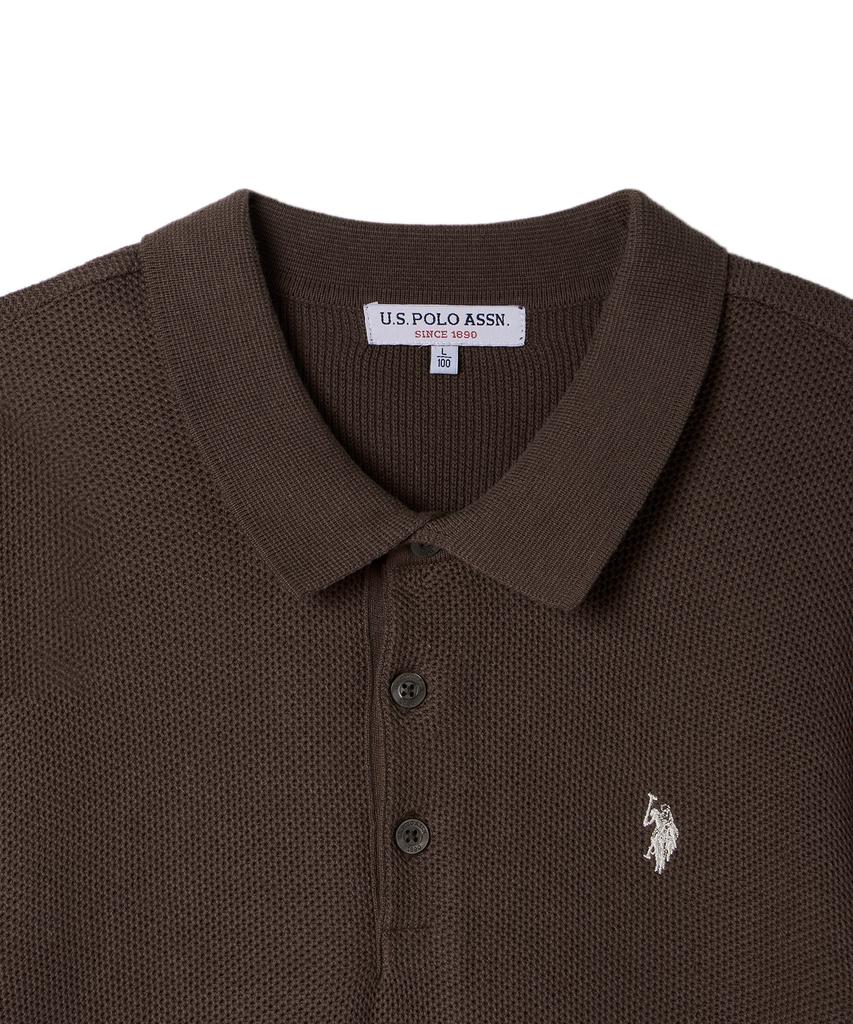 USPOLOASSN Classic Cable Collar Knit _Brown
