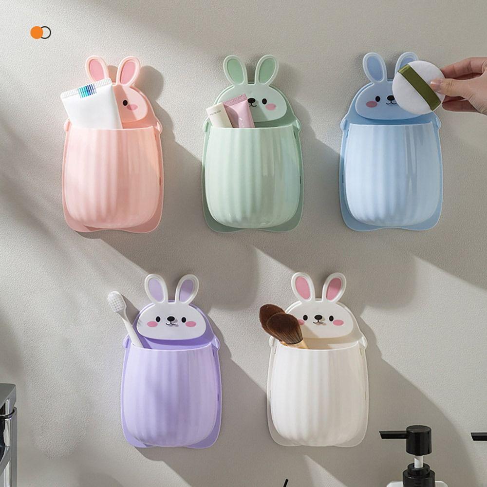 Bathroom Toothbrush Holder Makeup Brush Storage Shelf Drainer Drying Cup Remote Control Storage
