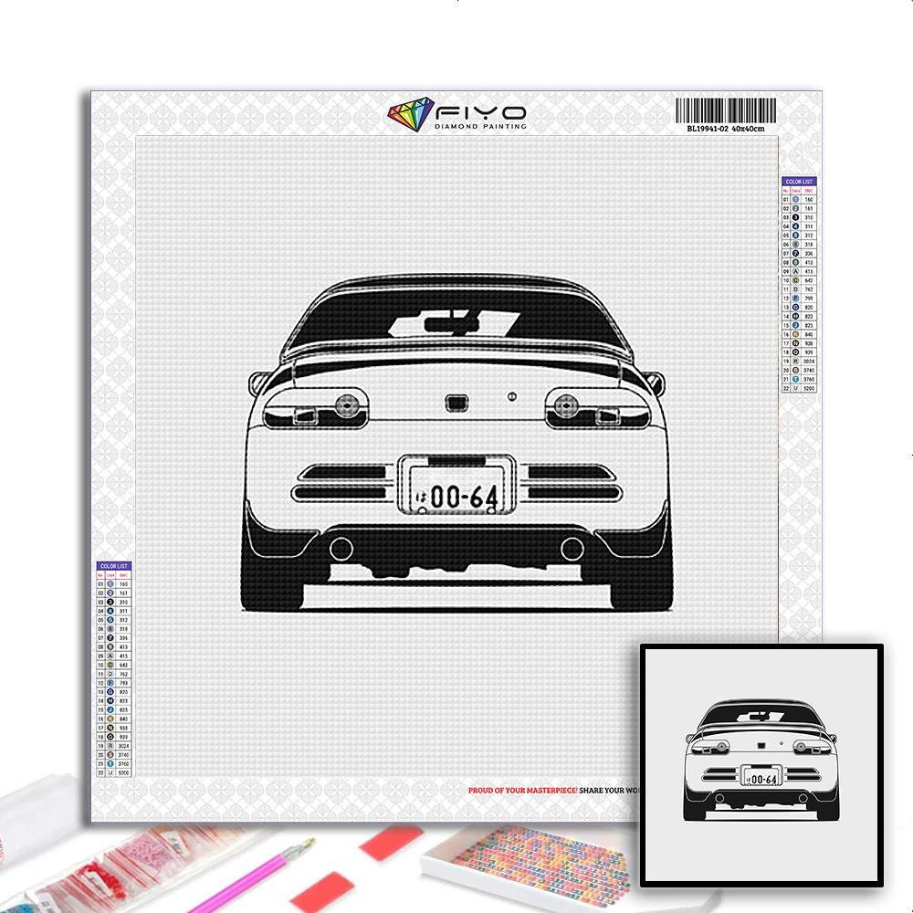 

5D DIY Алмазная вышивка Вид сзади Всемирно известный автомобиль Алмазная картина Мозаика Украшение дома Full Square 30X30CM