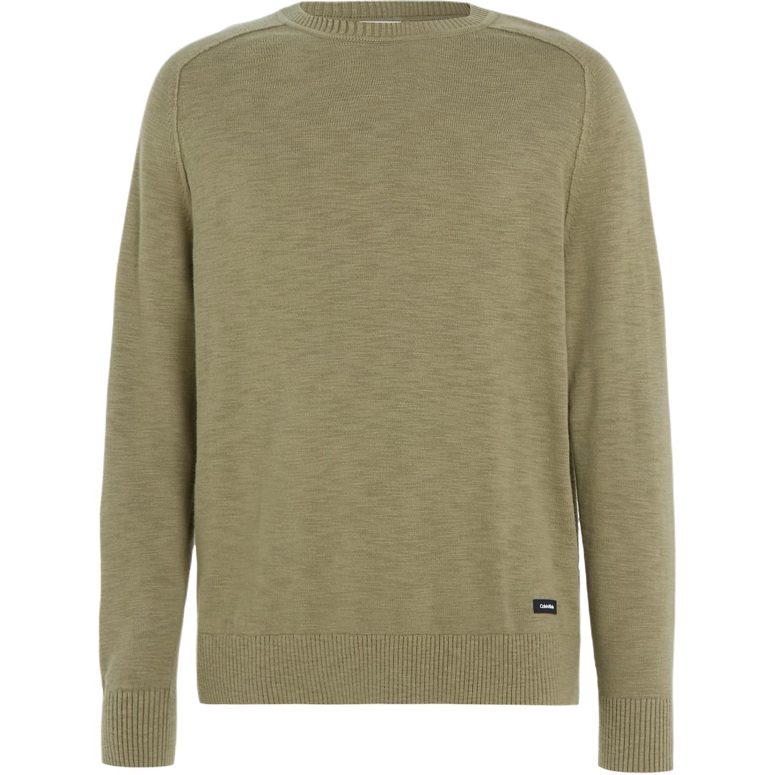 

Calvin Klein Ribbed Knit Long Sleeve Shirt Men shirts Delta-Green K10K111449-MSS M