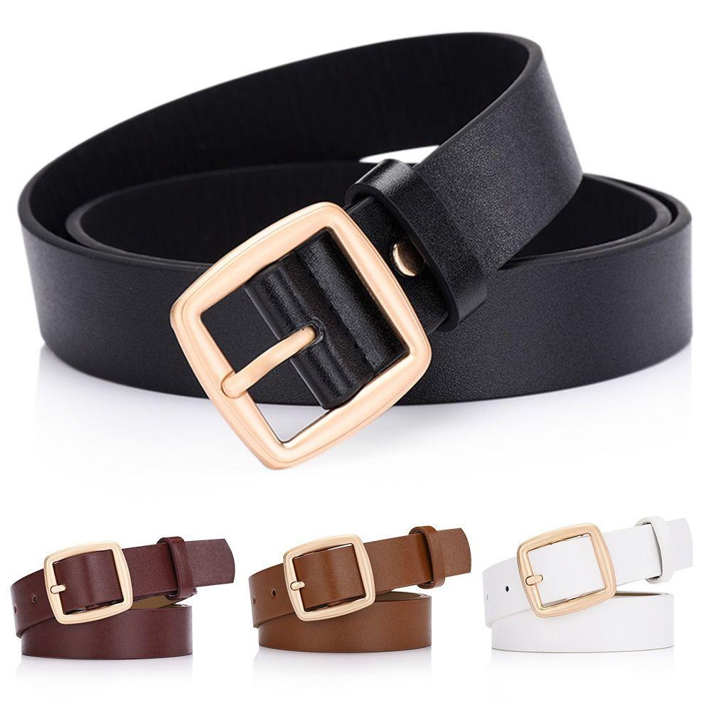 

Women Waist Decoration Retro Waist Strap Trouser Dress Belts Square Buckle Waistband Leather Belt