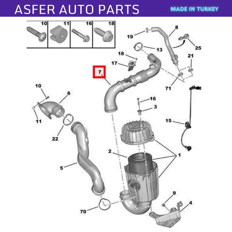 Air Filter Hose For Ducato Citroen Jumper Boxer Mk3 2.2 HDI EURO 5 Oem 1366671080 1606660480
