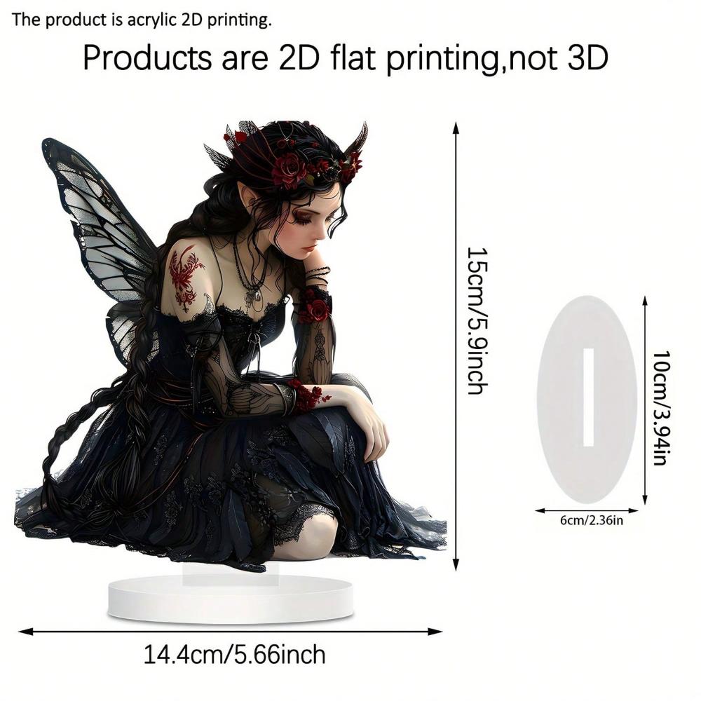 Libro de Hadas Mariposa Negra, Acrílico Plano 2D, Decoración de Mesa, Adecuado para Sala de Estar, Oficina, Regalos, Fiestas, Navidad, Halloween