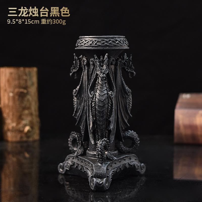 Retro Mythology Animal Statue Cerberus Dragon Griffin Ouroboros Skulls Resin Figurines Living Room Desktop Ornament Gift Toys