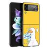 Cartoon Duck Hard PC Phone Case For Samsung Galaxy Z Flip 7 6 5 4 Black Cover For Galaxy Z Flip 3 Foldable Shell Fundas Capa Bag