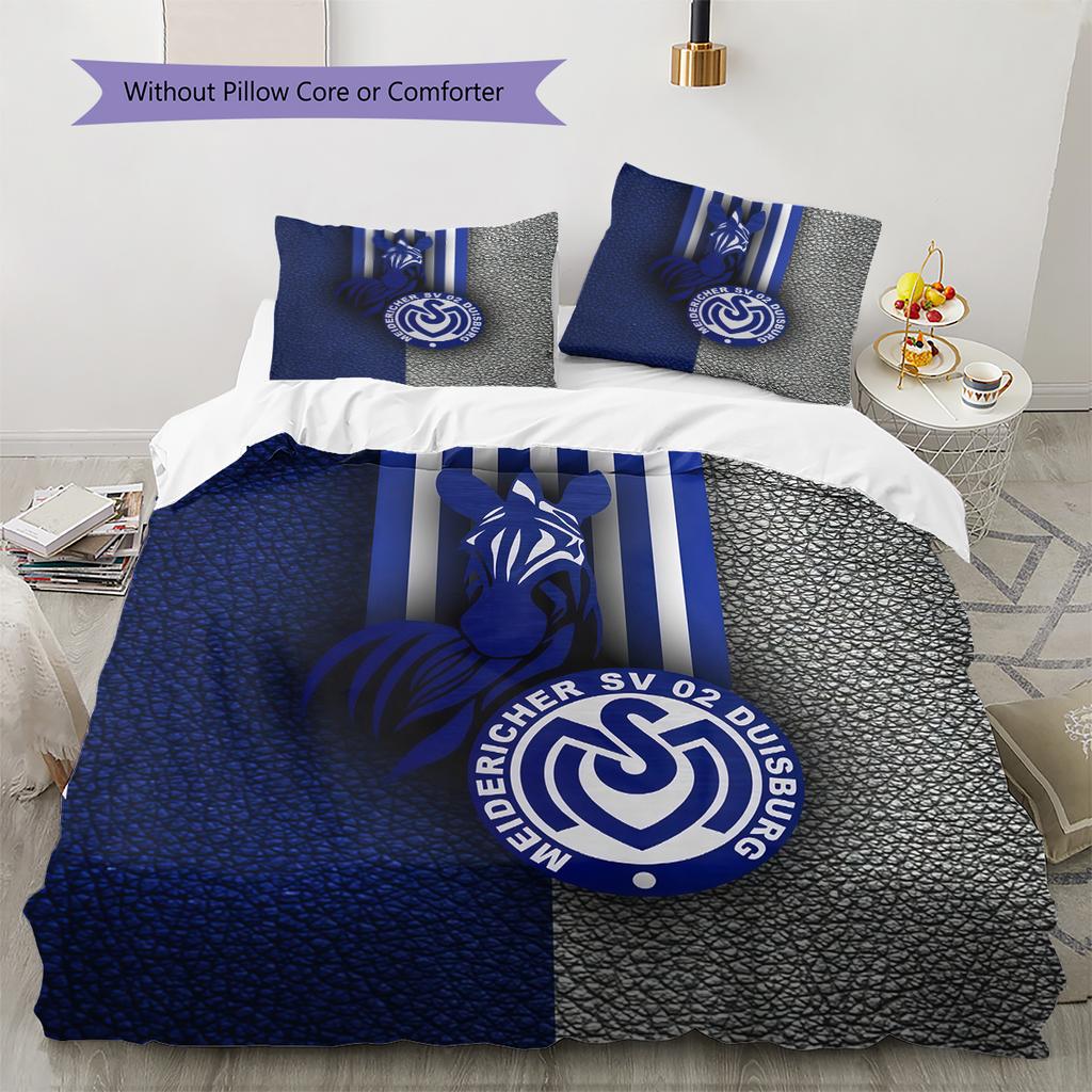 MSV Duisburg Pattern Bedding Home Decoration Birthday Gift (1 * Duvet Cover + 2 * Pillowcase, Without Core)