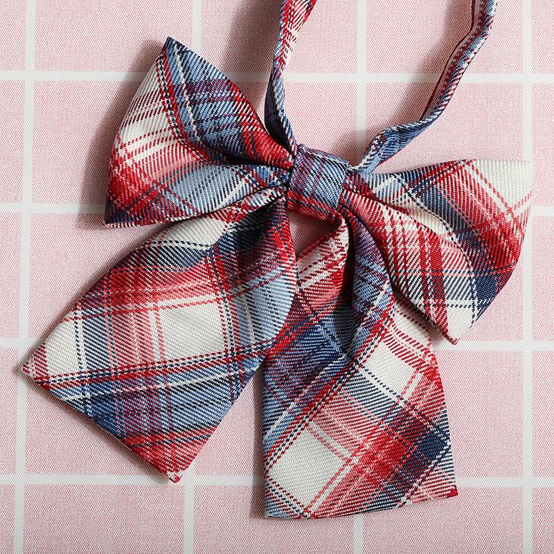 Jk Free Short Tie Necktie Female College Style Lazy Japanese Plaid Uniform Shirt Ins Student Bow Tie